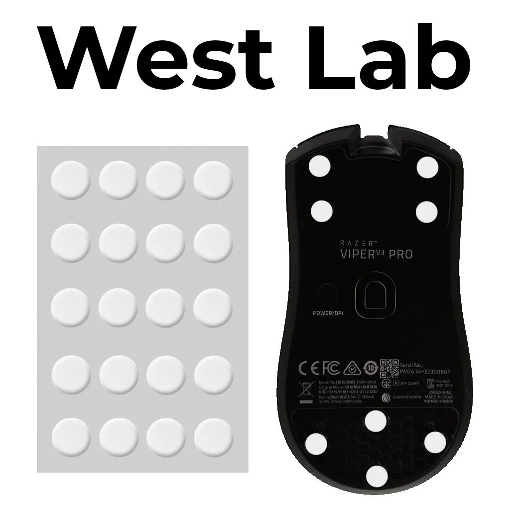 West Lab Glides (White, Dots / Точки 6.5 mm)