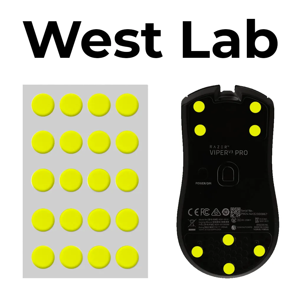 West Lab Glides (Yellow, Dots / Точки 6.5 mm)