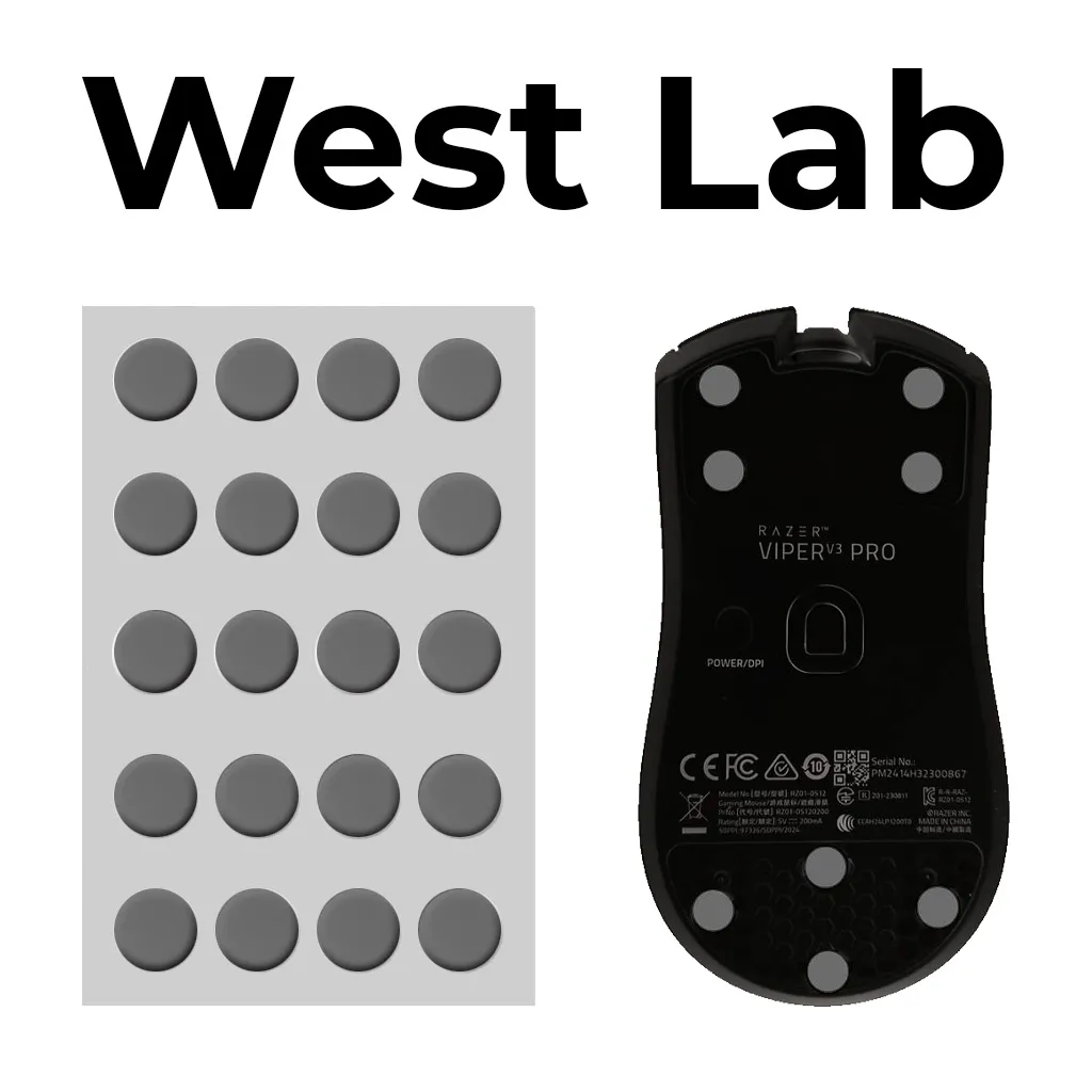 West Lab Glides (Gray, Dots / Точки 6.5 mm)
