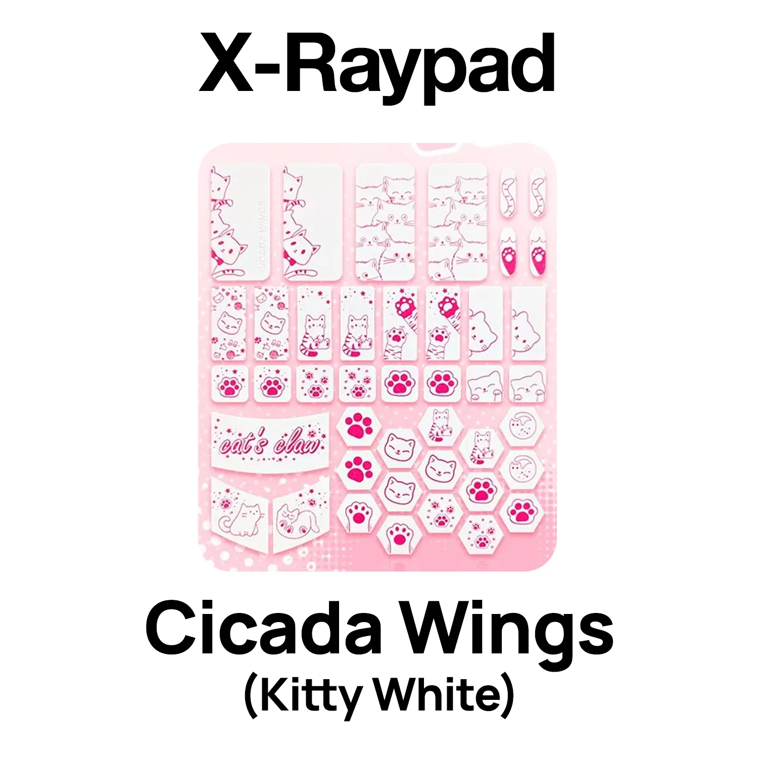 X-Raypad Cicada Wings Universal Pre-cut Tacky Mouse Grip (Kitty White)
