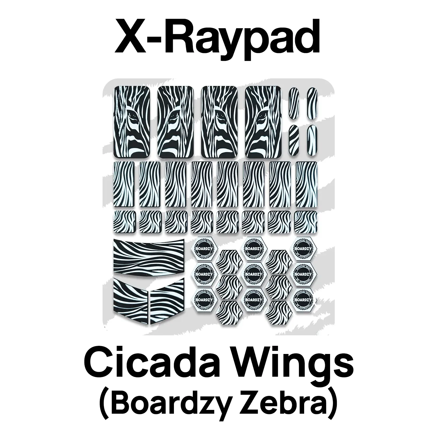 X-Raypad Cicada Wings Universal Pre-cut Tacky Mouse Grip (Boardzy Zebra)