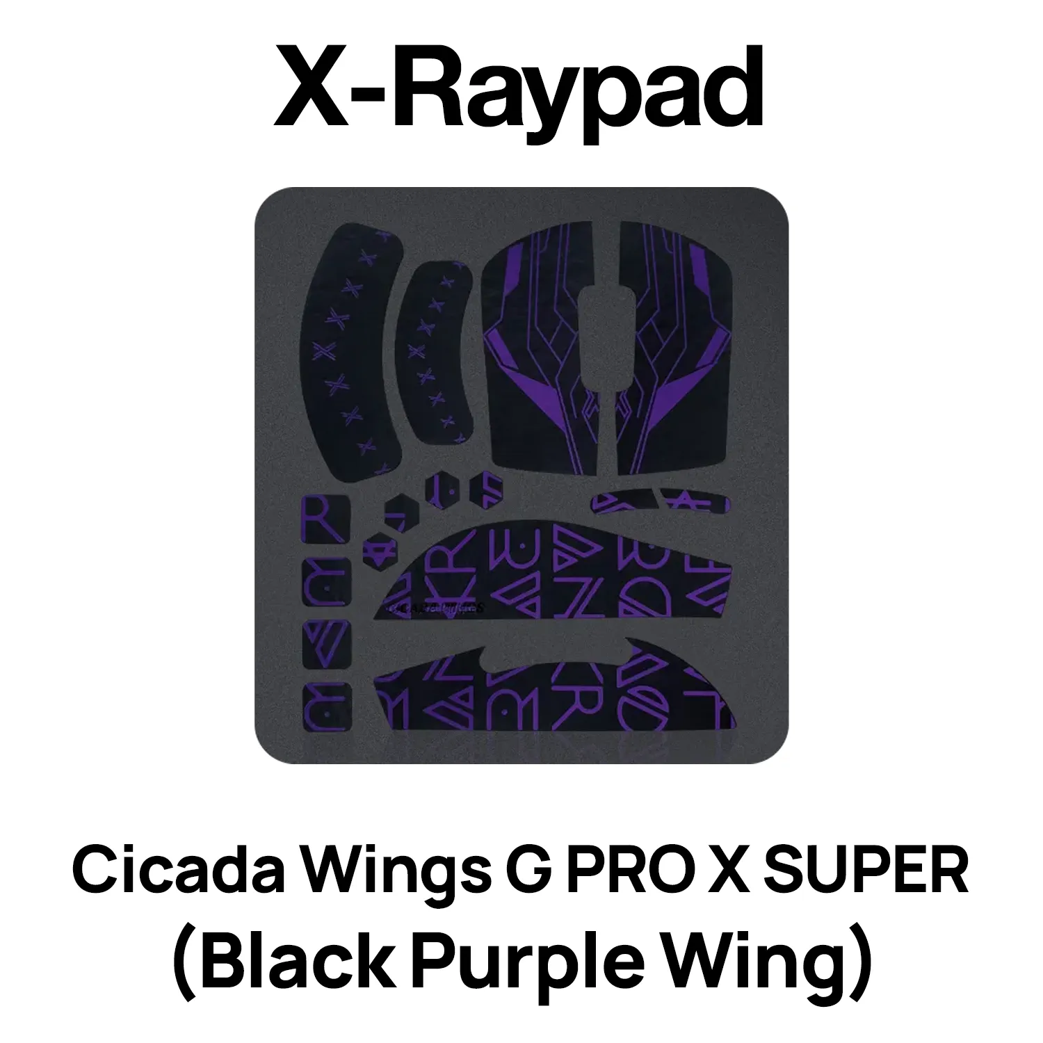 X-Raypad Cicada Wings Universal Pre-cut Tacky Mouse Grip (Black Purple Wing)