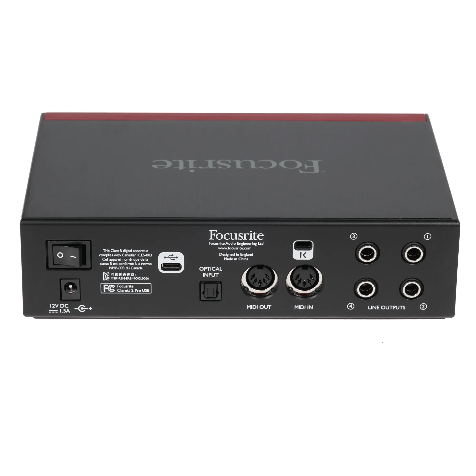 FOCUSRITE Clarett 2Pre USB (Black/Red) — фото 2