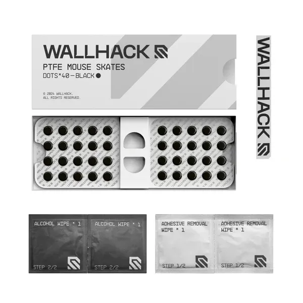 Wallhack Mouse Skates (Dots / Точки, Silent Speed, Black) — фото 2
