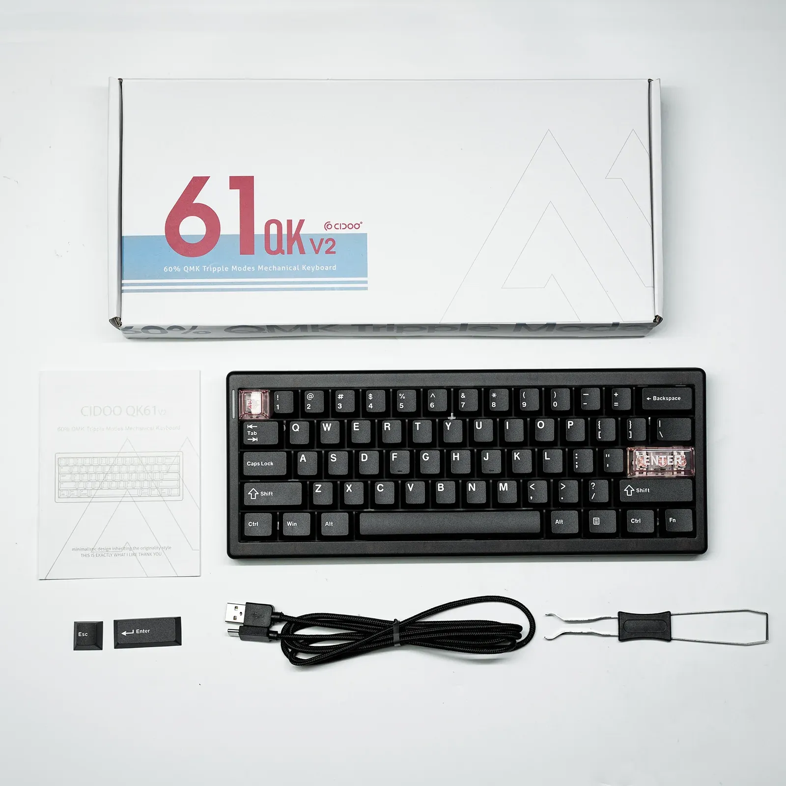 Cidoo QK61 (Black, CIDOO Pearl White Switch) — фото 10