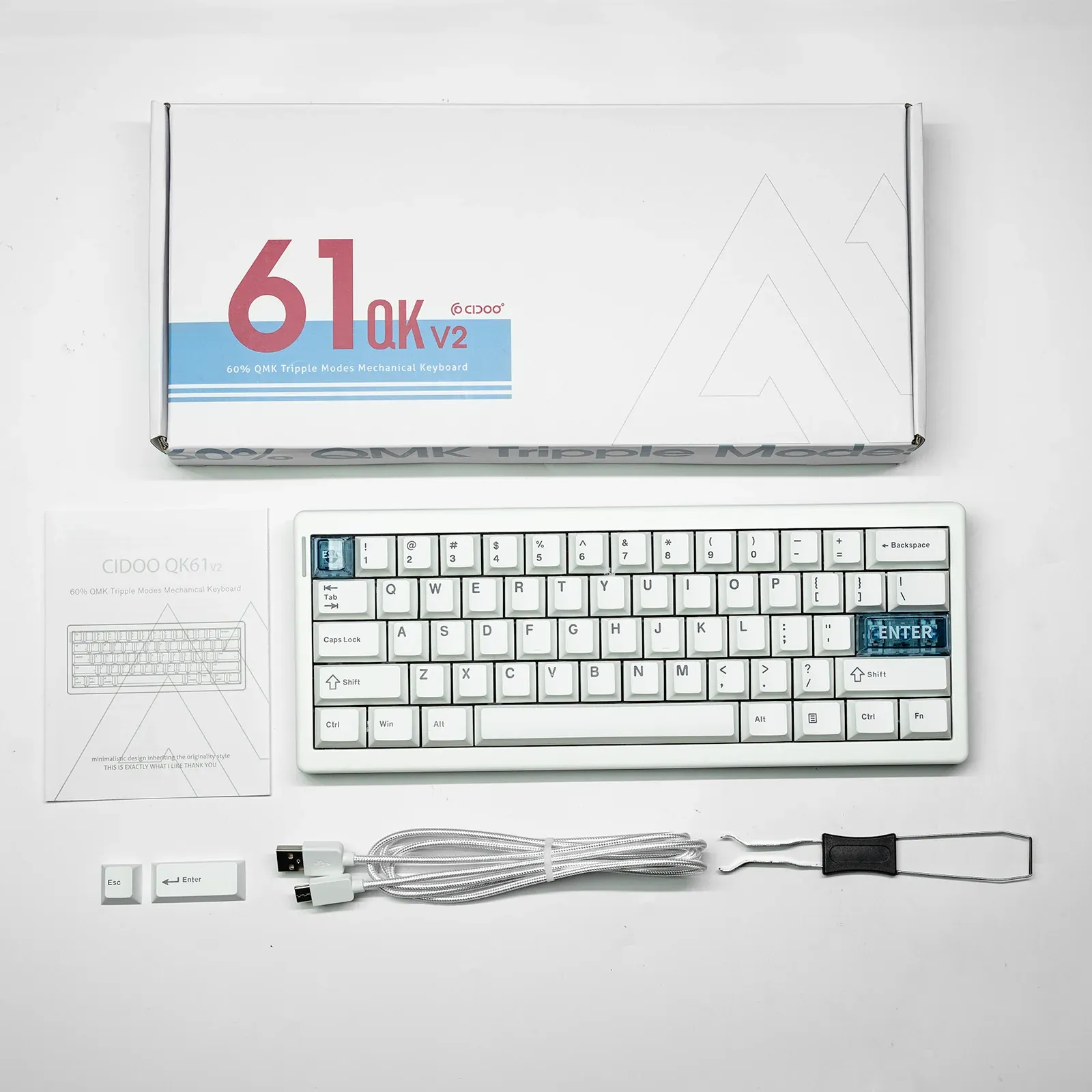 Cidoo QK61 (White, CIDOO Pearl White Switch) — фото 10