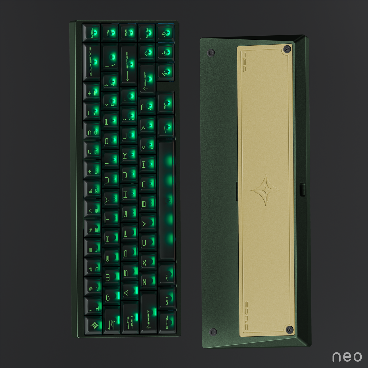 Qwertykeys NEO65 Sonic HE+ (Anodized Green)