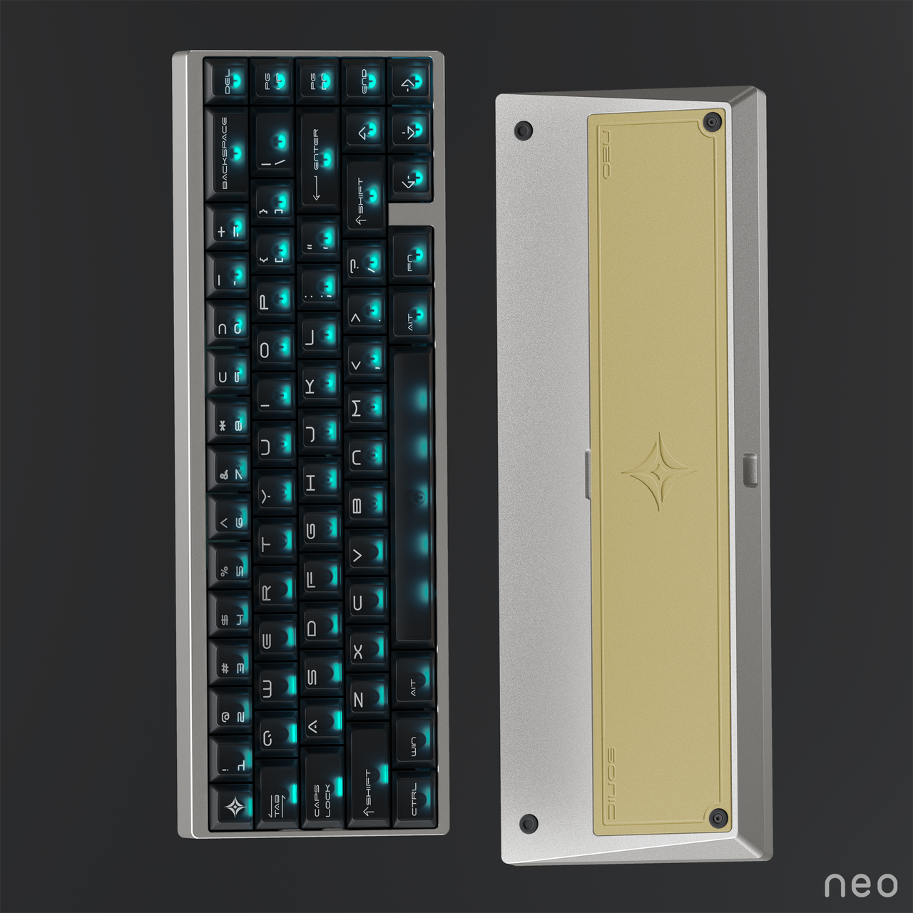 Qwertykeys NEO65 Sonic HE+ (Anodized Silver)