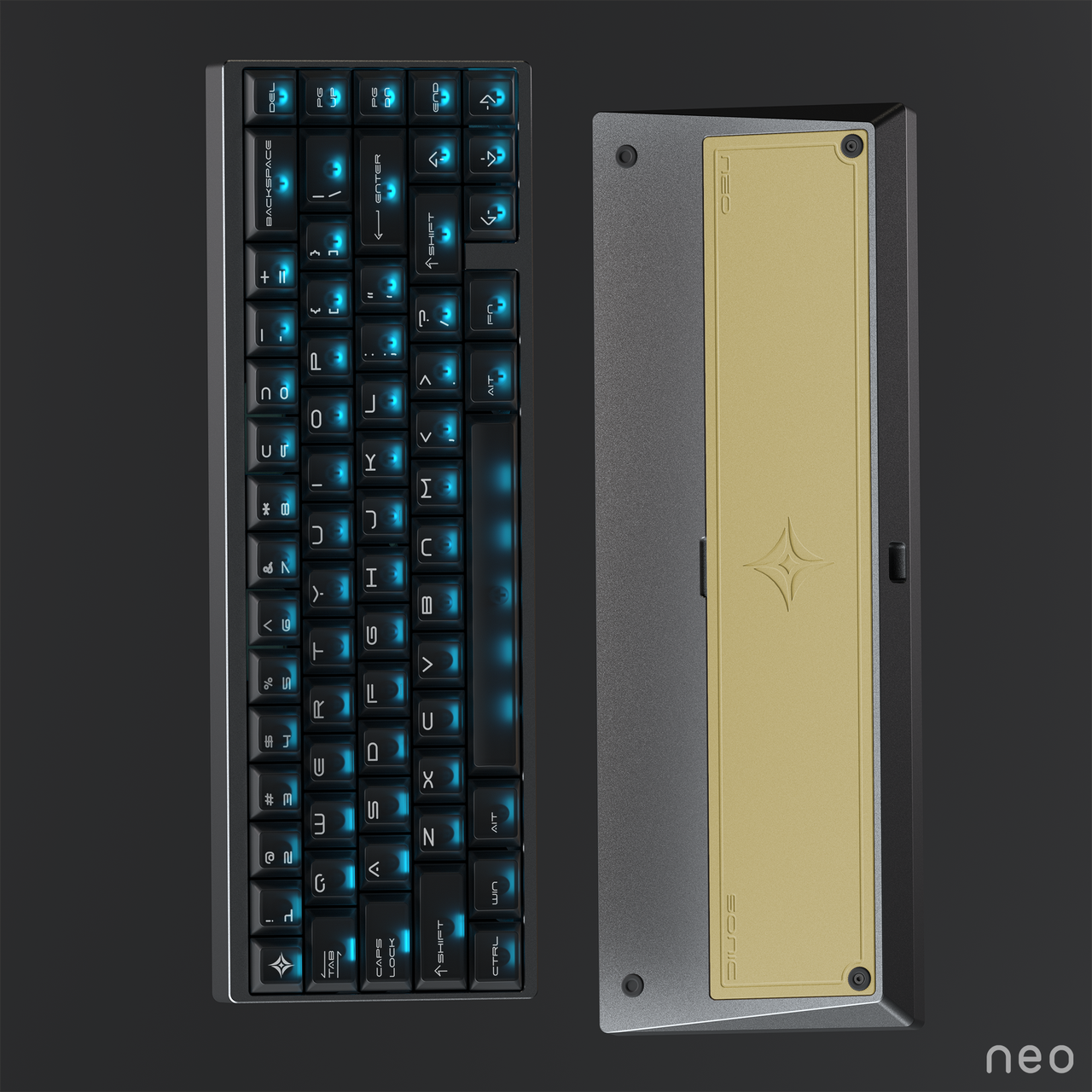 Qwertykeys NEO65 Sonic HE+ (Anodized Grey)