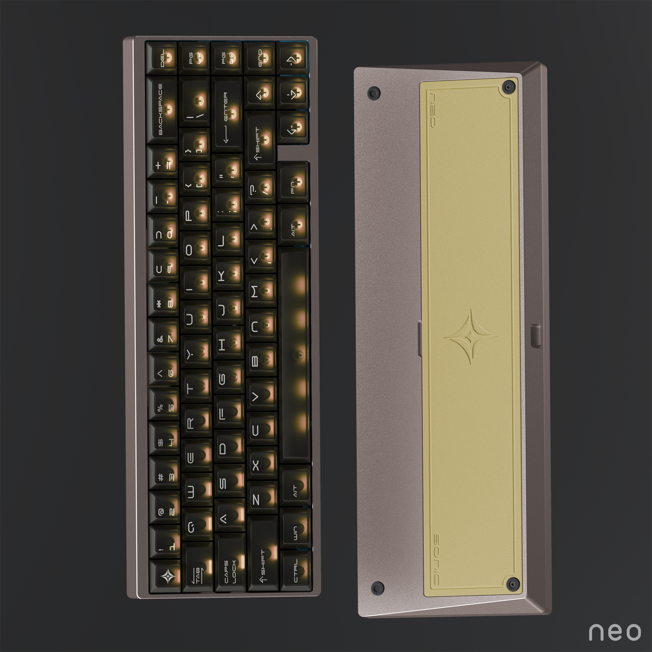 Qwertykeys NEO65 Sonic HE+ (Anodized Sandgold)
