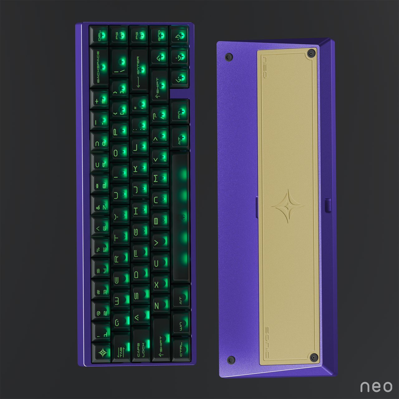 Qwertykeys NEO65 Sonic HE+ (Anodized Purple)