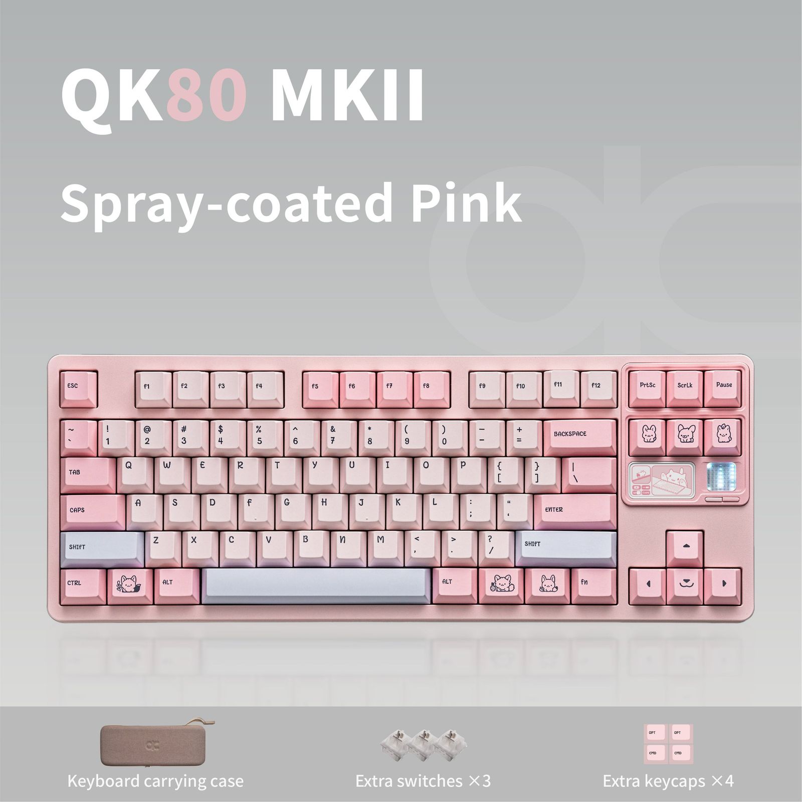 Qwertykeys QK80 Mk2 (Spray-coated Pink)