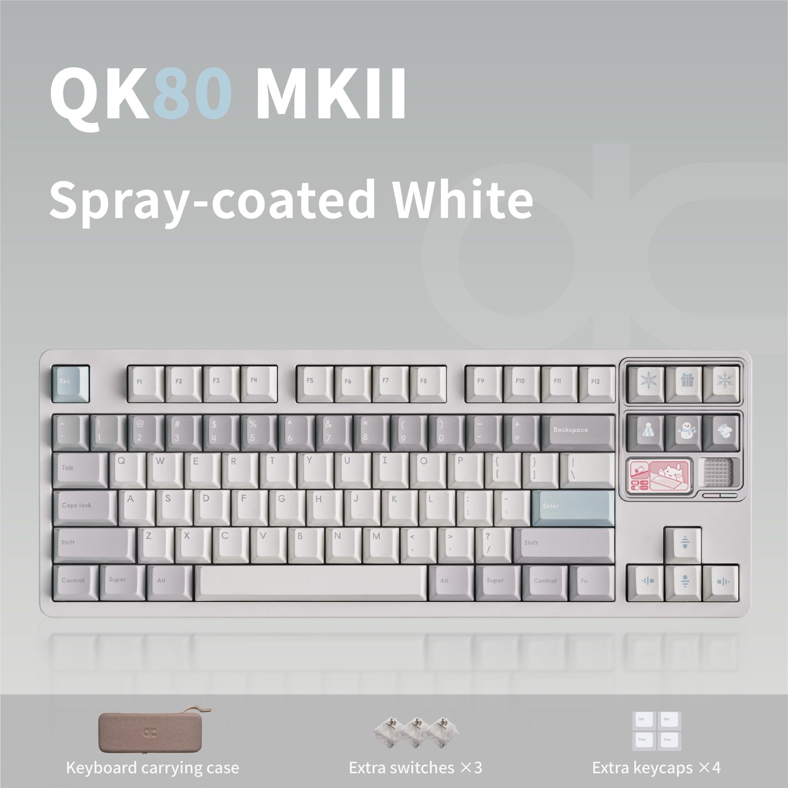 Qwertykeys QK80 Mk2 (Spray-coated White)