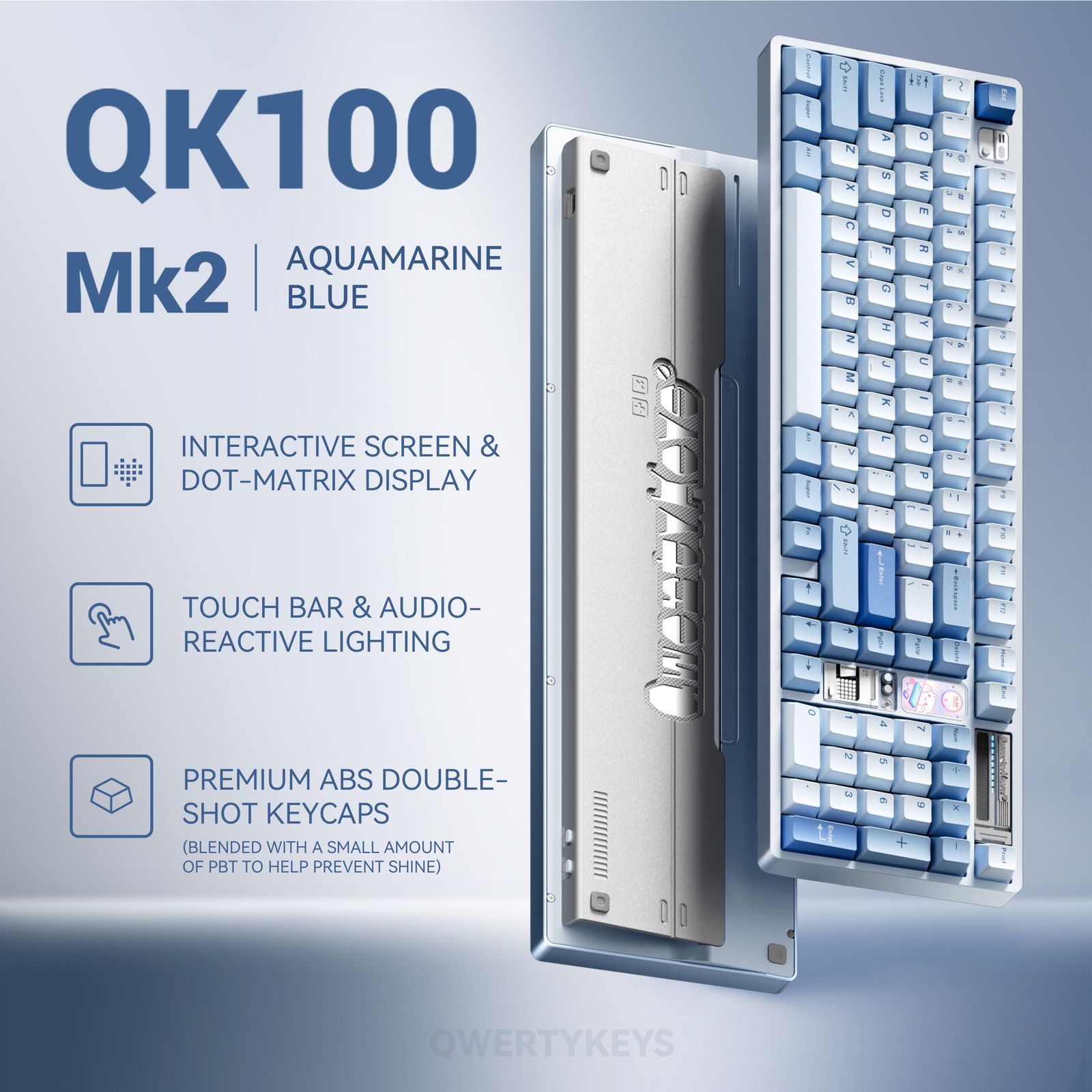 Qwertykeys QK100 Mk2 (Aquamarine Blue)