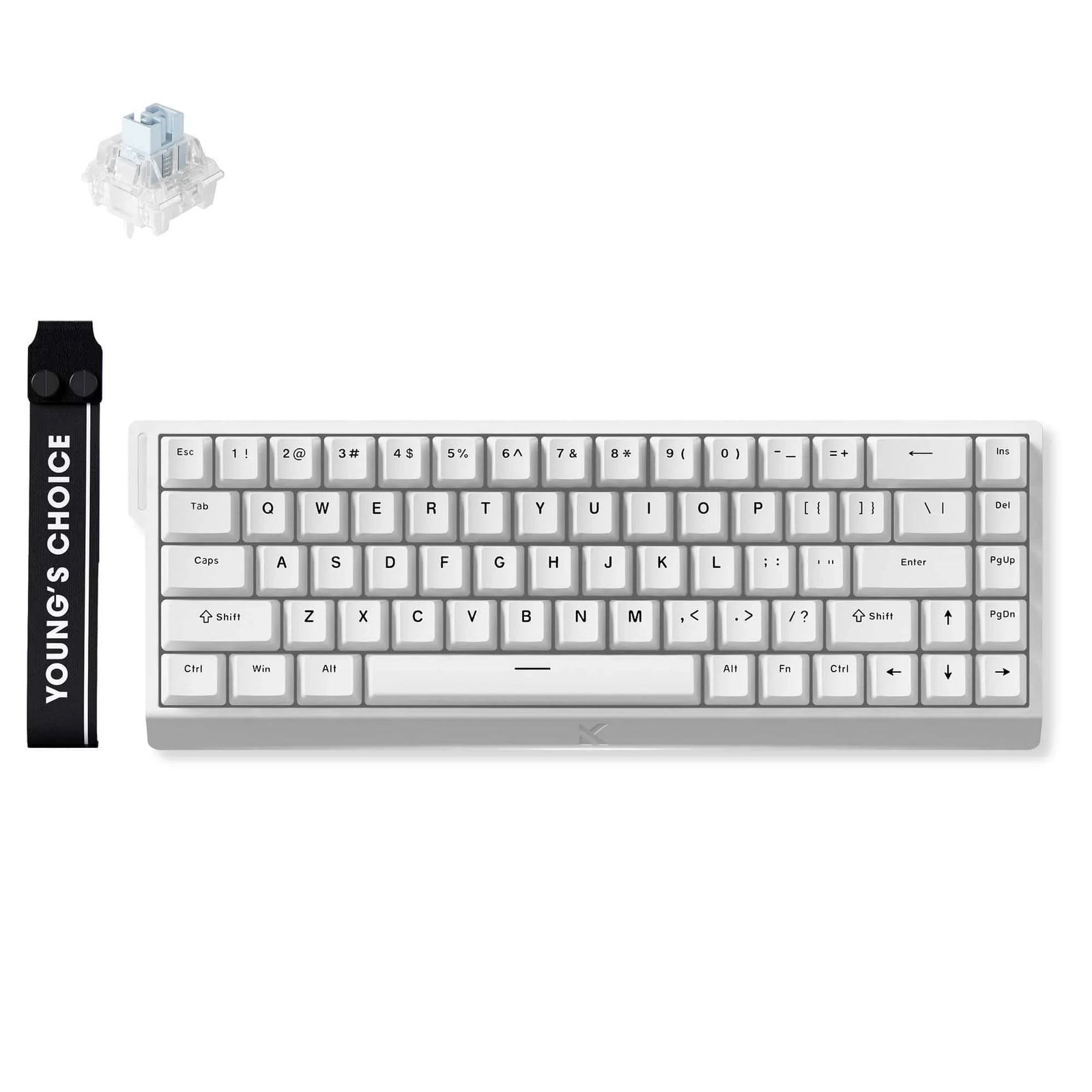 MCHOSE Ace 68 (White, Ice Blue Magnetic Switch, ANSI)