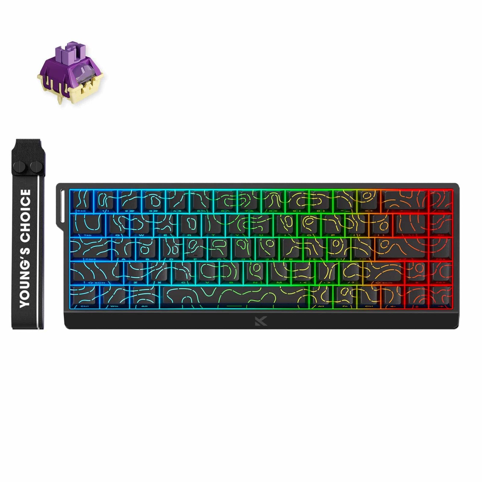 MCHOSE Ace 68 (Black Topographic, TTC Dragon Lord Magnetic Switch, ANSI)