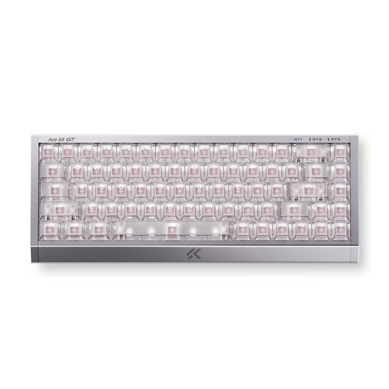 MCHOSE Ace 68 GT (Aero Silver, Mount Tai Pink Magnetic Switch GT, ANSI)
