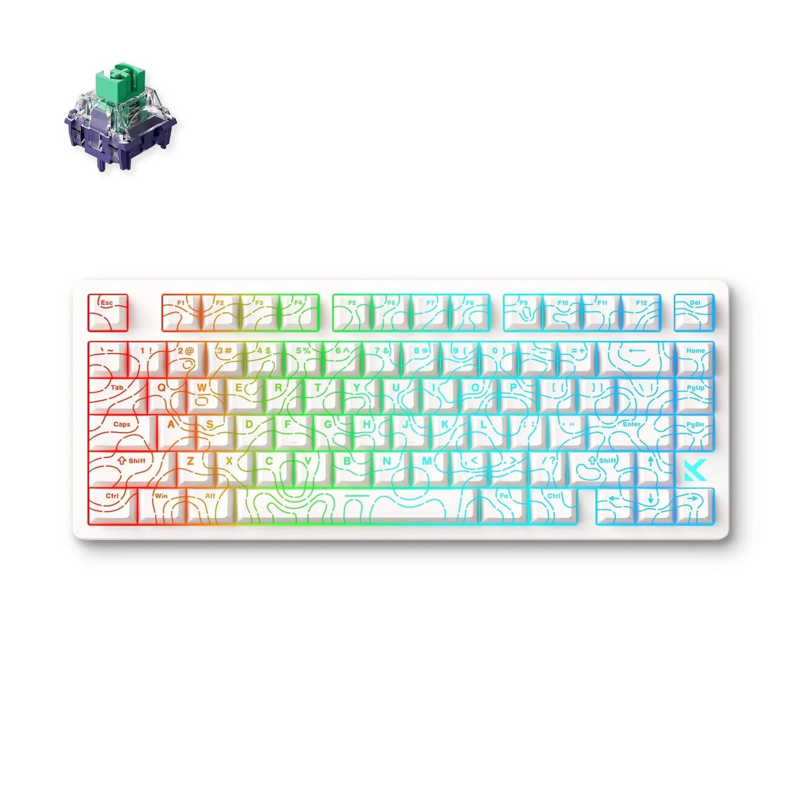 MCHOSE Jet 75 (White Topographic, Kailh Magnetic God Switch, ANSI)